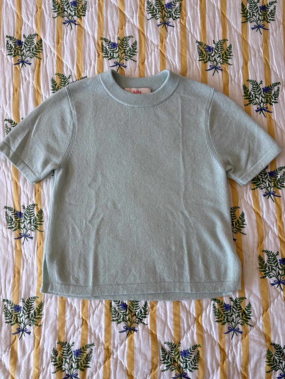 Kitte Women's Short-Sleeve Crewneck Sweater in Light Mint - Picture 2 of 7